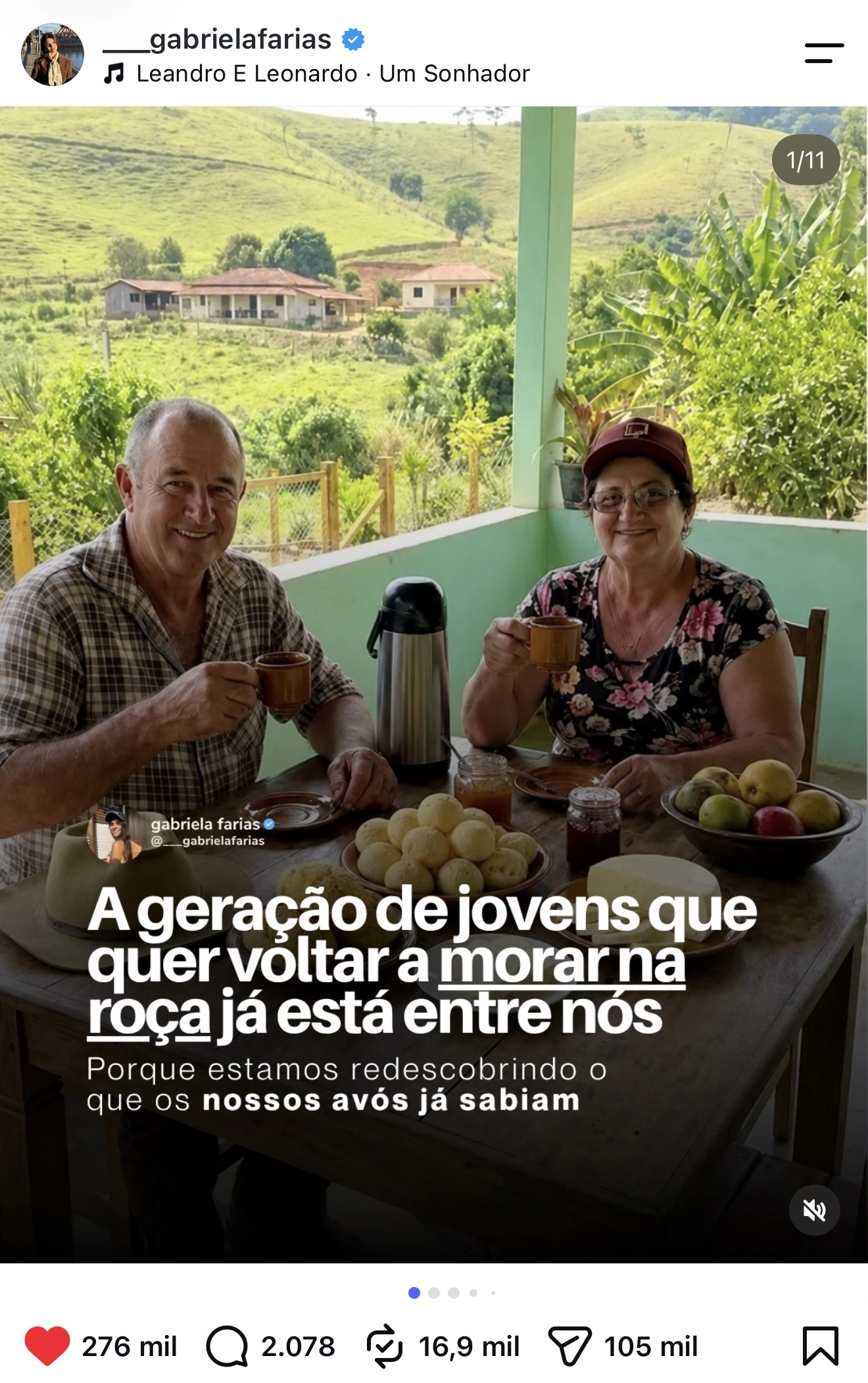 Post da Gabriela Farias com 11,8 mil curtidas: Aos poucos, fomos perdendo a capacidade de simplesmente não fazer nada