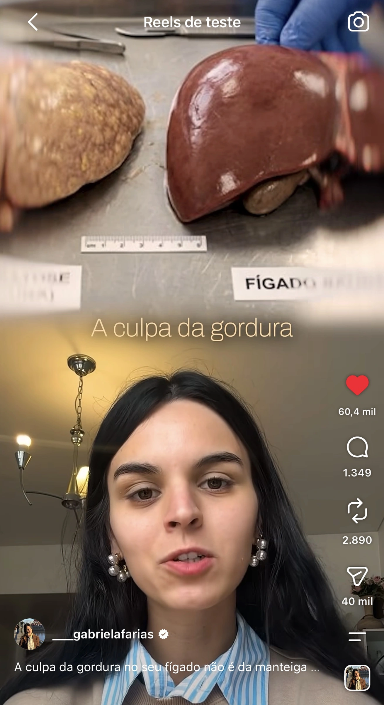 Reel de Gabriela Farias . print original da publicação